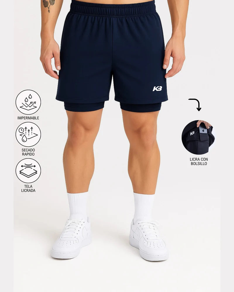 Short Licra Con Bolsillo